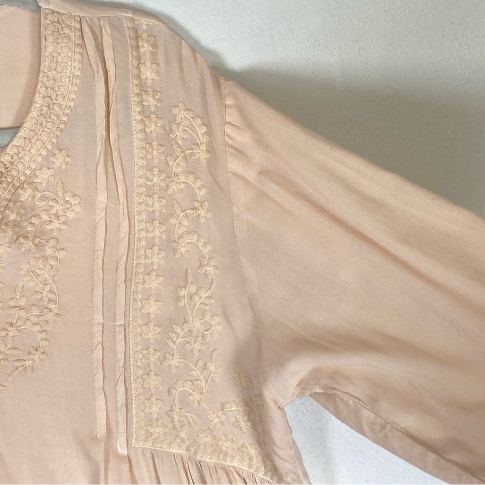 Solitaire Women’s Top Balloon Sleeves Embroidered  XL Boho Bohemian Peasant - Picture 6 of 16